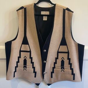 Tan and Black Men's Vest